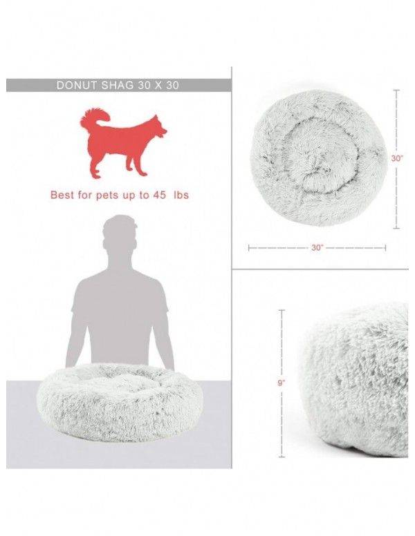 Shag Donut Luxury Plush Cuddler Doughnut