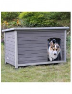 Gray Wood Insulated Dog House